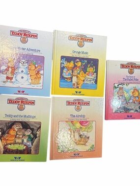 Lot 5 Teddy Ruxpin World Of  Wonder Vintage Children’s 1985 1986 Books Only
